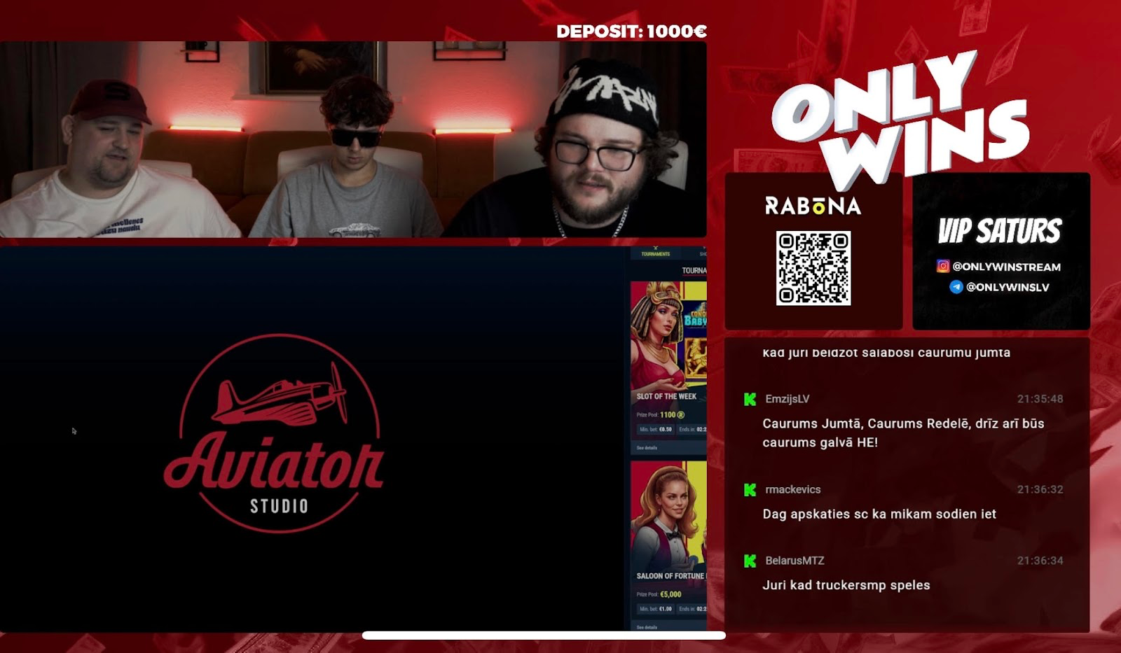 Baltic Slots kazino strīmi